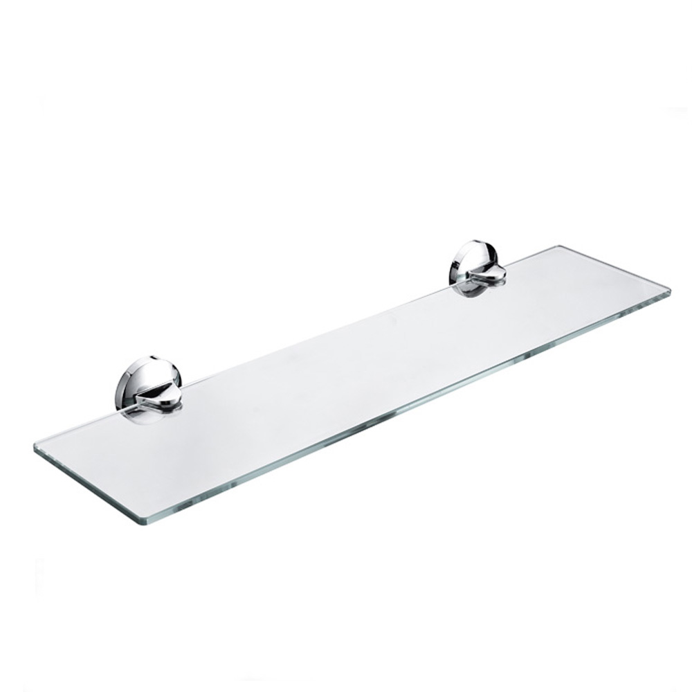 Direct Factory Square Corner Shelf Single Hanging Corner Shelf Glass Chrome Nickel Brush Bathroom Shelf